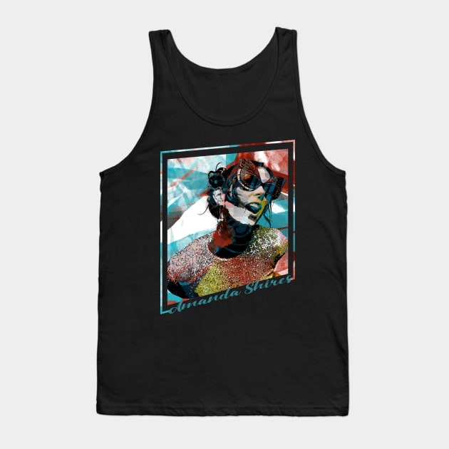 Amanda Shires-Abstract Expressionist Potrait Tank Top by CreatenewARTees